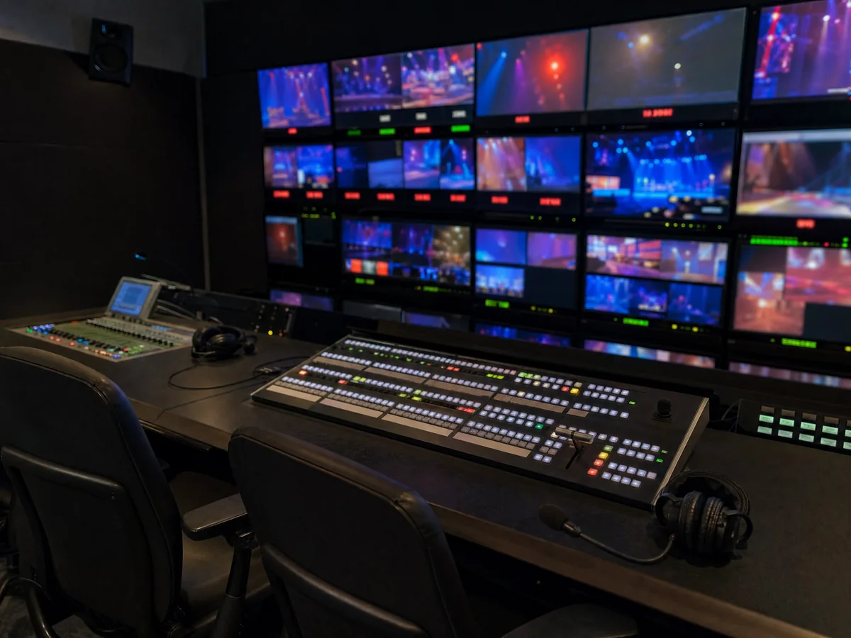 Illustration: production control room during a live show