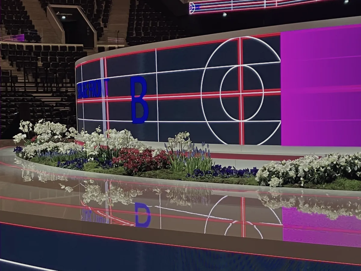 Stage and LED screens at an esports competition